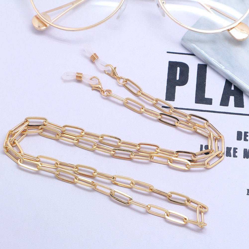 Gold Paperclip Link Glasses Ch - Mask Chain Holder 评论和价格