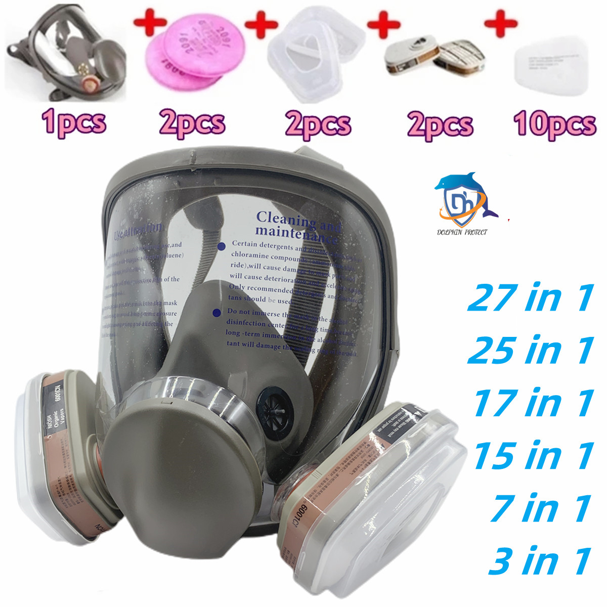 Full face spray protective mas - Dust Mask Construction 评论和价格