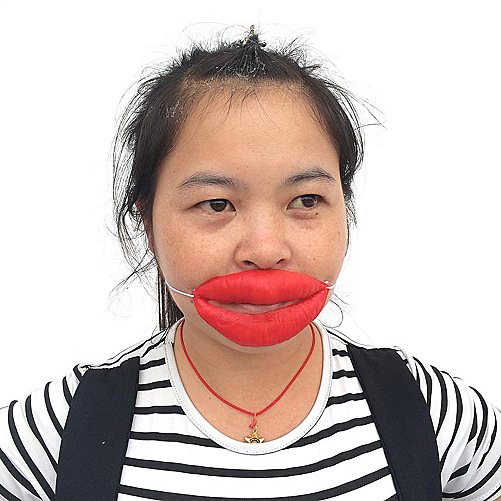 Red Lips Face Masks Funny Big  - Kids Face Mask 评论和价格