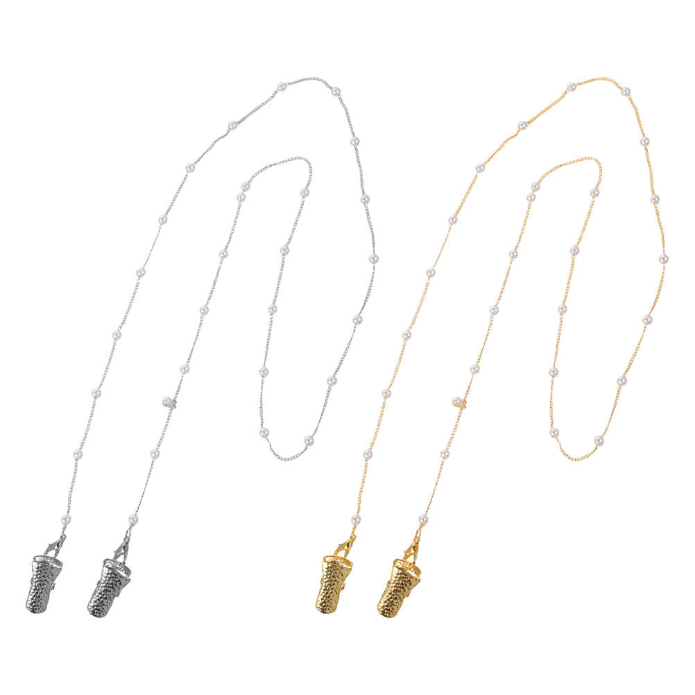 2Pcs Pearl Beaded Eyeglasses C - Mask Chain Holder 评论和价格